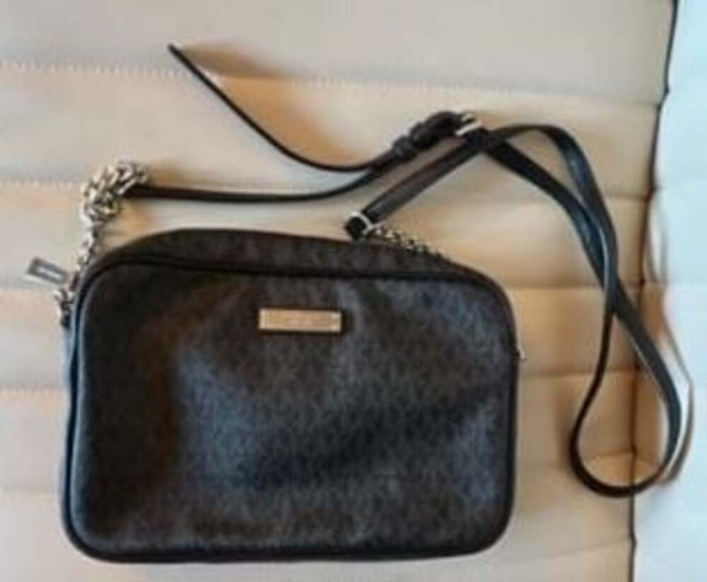 Michael Kors Jet Set East West‎ Crossbody Bag in Black Logo Print